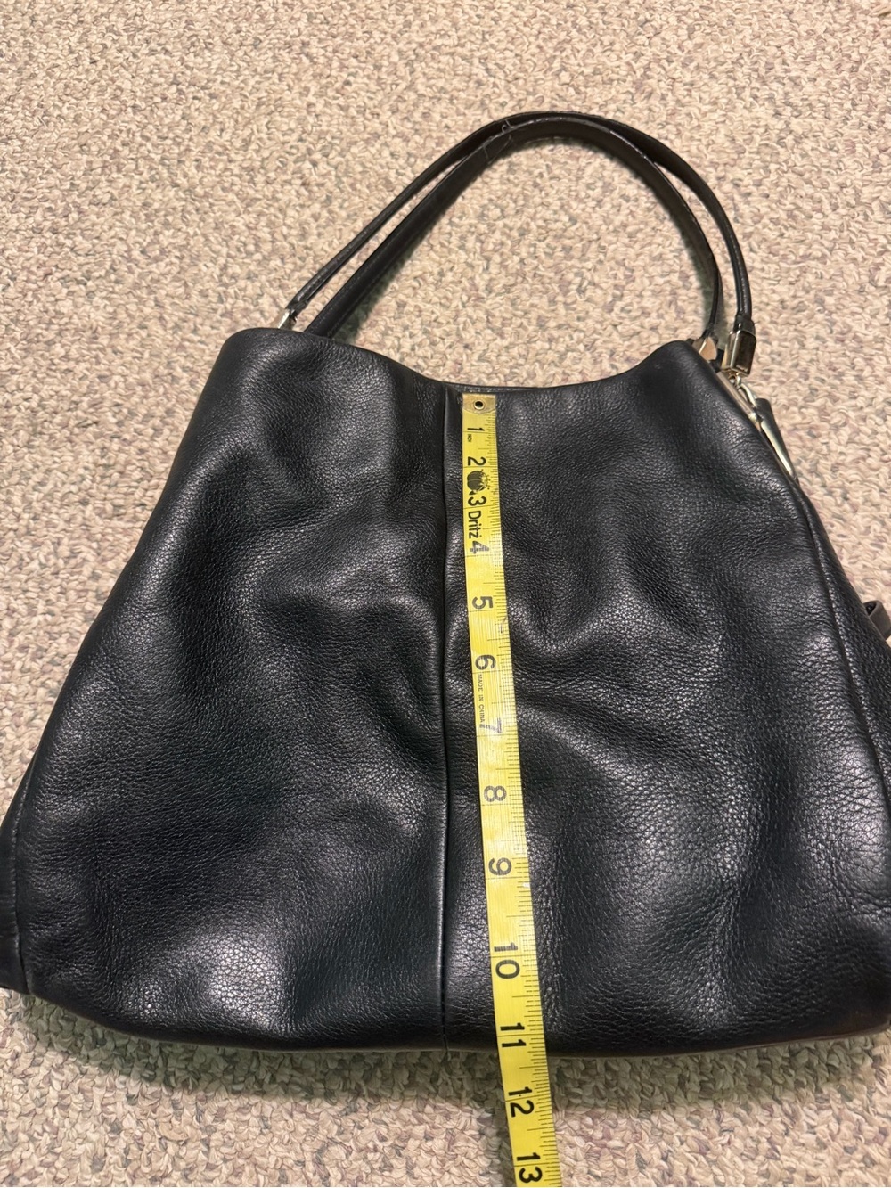 Coach Black Pebbled Leather Shoulder Bag - Picture 12 of 12